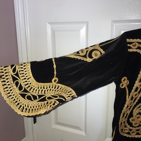 60s/70s black velvet and two tone gold tunic - Picture 2 of 4